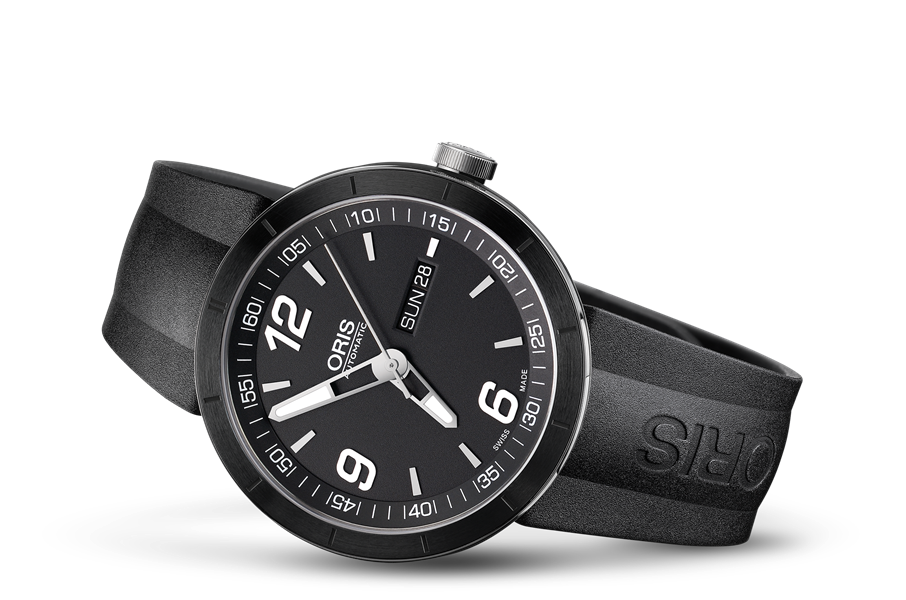 TT1 Day Date, Black, Rubber Strap