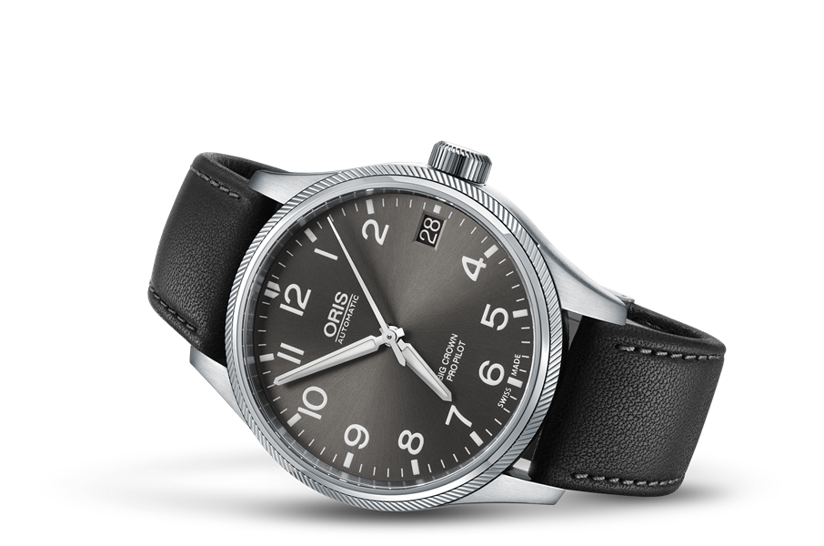 Big Crown ProPilot Big Date, Grey, Leather Strap