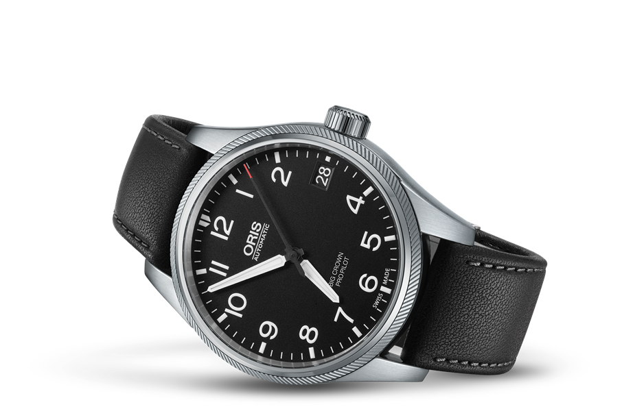 Big Crown ProPilot Big Date, Black, Leather Strap