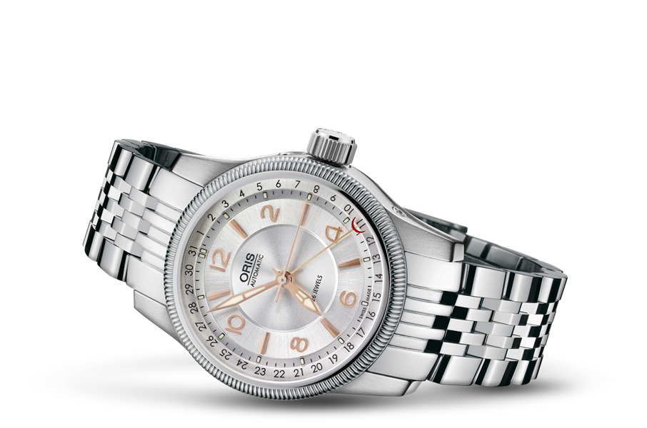 Big Crown Pointer Date, Grey, Stainless steel Strap