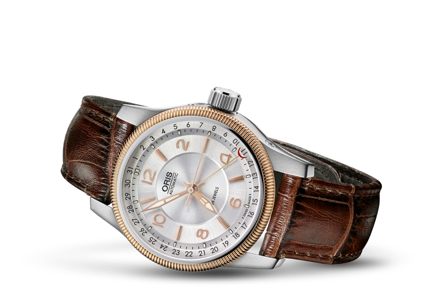 Big Crown Pointer Date, Grey, Leather Strap