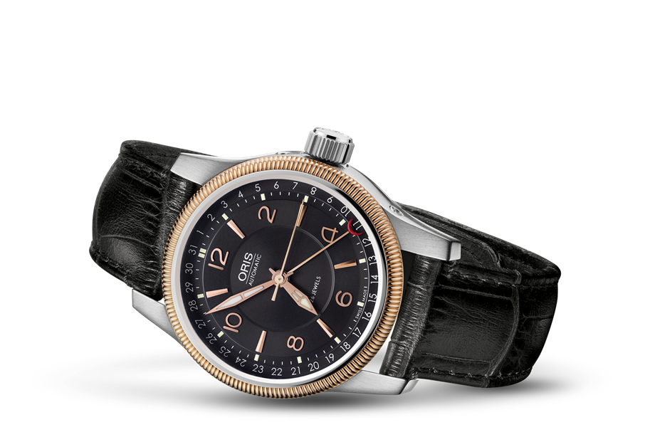 Big Crown Pointer Date, Black, Leather Strap