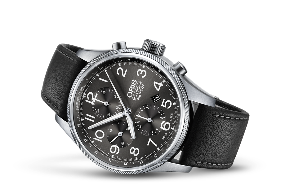 Big Crown ProPilot Chronograph, Grey, Leather Strap