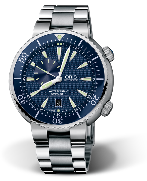 Divers Small Second, Date, 47.00 mm, Blue, Stainless steel Strap, Stainless steel screw-in security crown and Helium valve, Multi-piece stainless steel case, minutes scale top ring