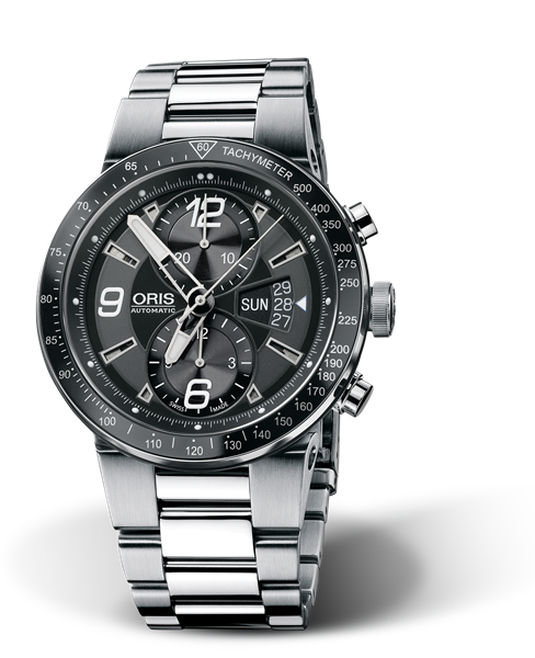 WilliamsF1 Team Chronograph, 45mm, Black, Stainless steel Strap, Stainless steel crown and pushers, Multi-piece stainless steel case, tachymeter scale top ring, flexible lugs
