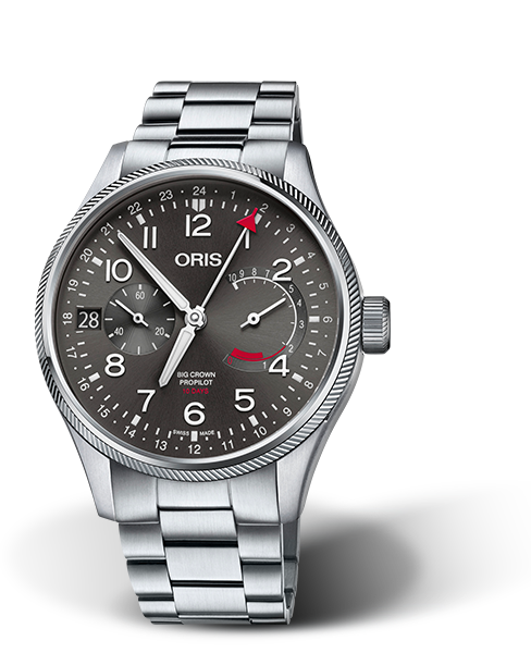 Big Crown ProPilot Calibre 114, 44mm, Grey, Stainless steel Strap, Stainless steel screw-in security crown, Multi-piece stainless steel case