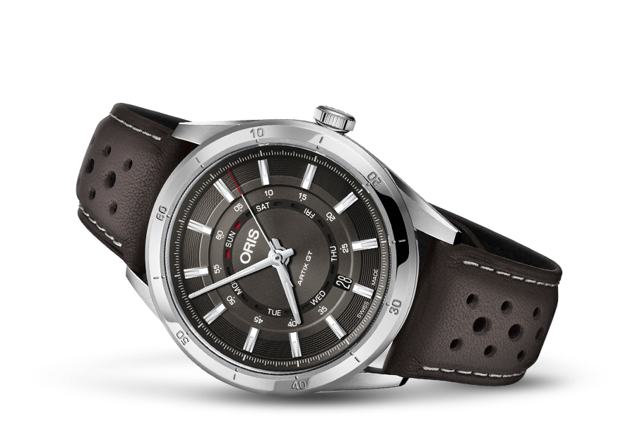 Artix GT Day Date, Grey, Leather Strap
