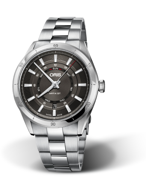 Artix GT Day Date, 42mm, Grey, Stainless steel Strap, Stainless steel screw-in security crown, Multi-piece stainless steel case