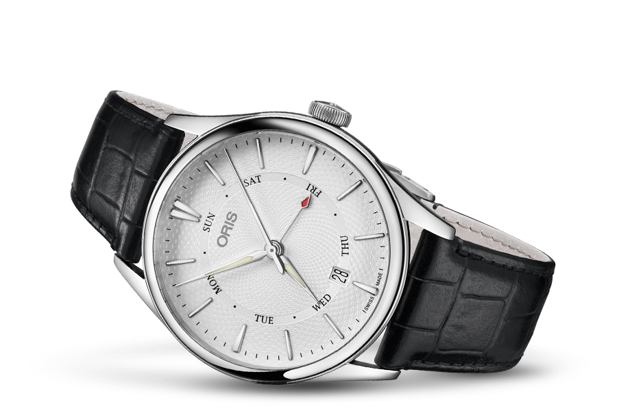 Artelier Pointer Day Date, Grey, Leather Strap