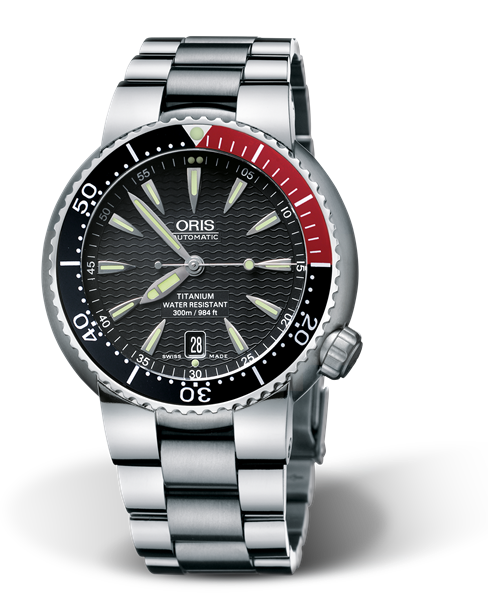 Divers Titan Date, 44.00 mm, Black, Titanium Strap, Titanium screw-in security crown, Multi-piece titanium case, minutes scale top ring