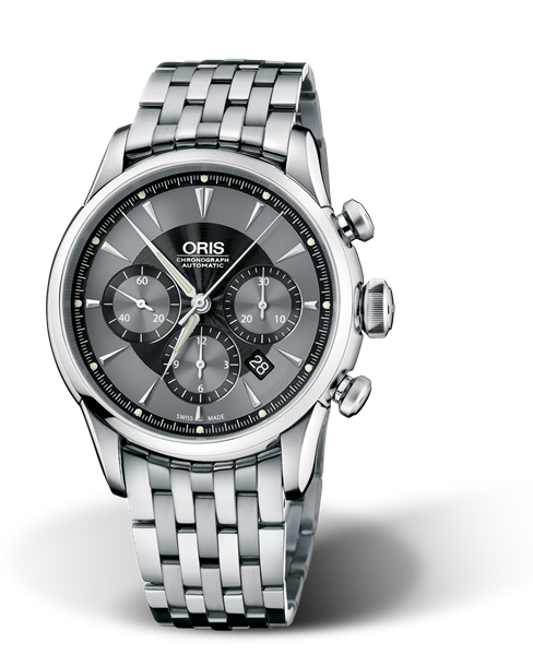 Artelier Chronograph, 43.50mm, Black, Stainless steel Strap, Stainless steel crown and pushers, Multi-piece stainless steel case