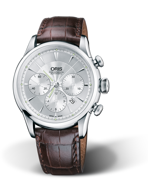 Artelier Chronograph, 43.50mm, Grey, Leather Strap, Stainless steel crown and pushers, Multi-piece stainless steel case