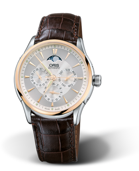 Artelier Complication 2007, 40mm, Grey, Leather Strap, Stainless steel crown, Multi-piece stainless steel case, 18K rose gold top ring