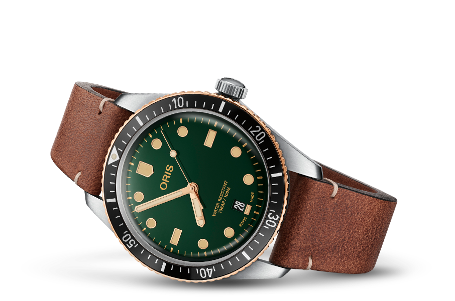 Divers Sixty-Five, Green, Leather Strap