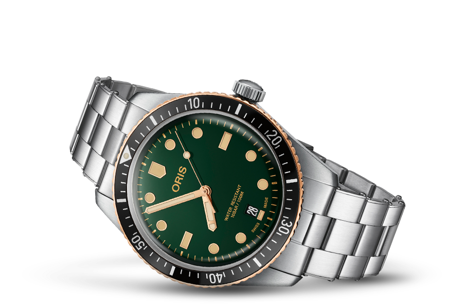 Divers Sixty-Five, Green, Stainless steel Strap