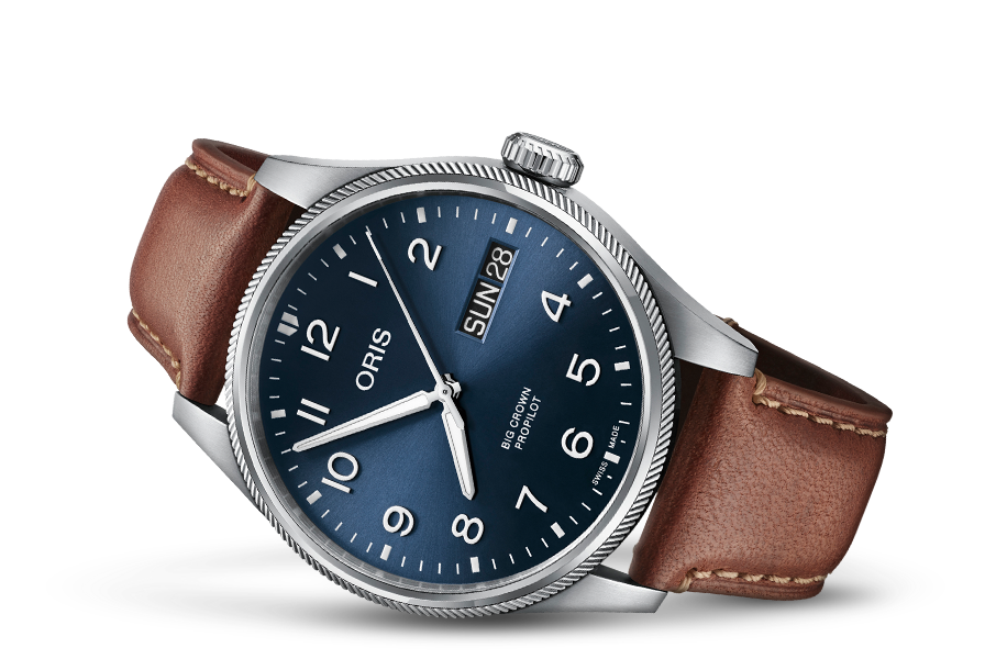 Big Crown ProPilot Big Day Date, Blue, Leather Strap