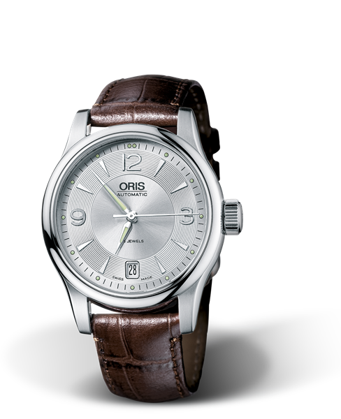 Classic Date 2006, 37mm, Grey, Leather Strap, Stainless steel crown, Multi-piece stainless steel case