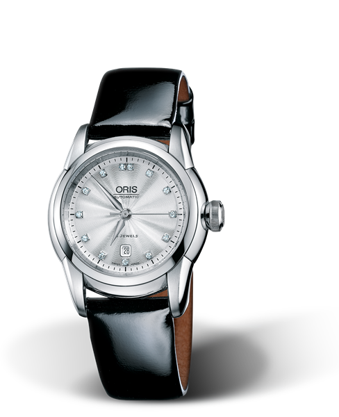 Artelier Lady Date Diamonds, 31mm, Grey, Leather Strap, Stainless steel crown, Multi-piece stainless steel case