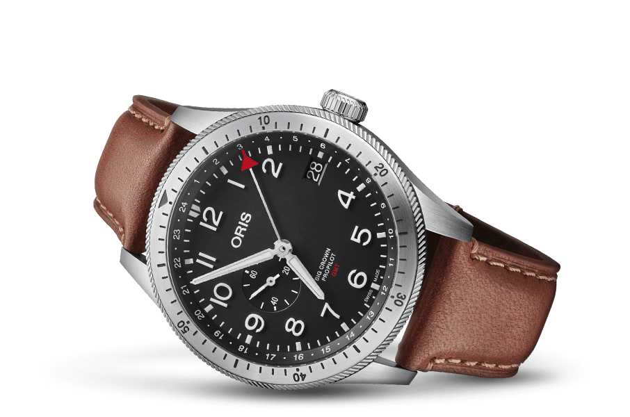 Big Crown ProPilot Timer GMT, Black, Leather Strap