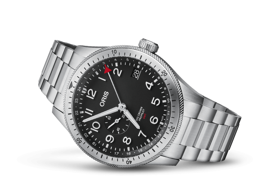 Big Crown ProPilot Timer GMT, Black, Stainless steel Strap