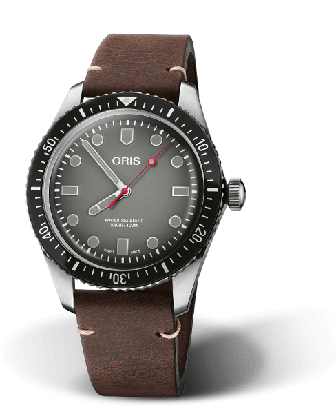 CronotempVs Limited Edition, 42.00 mm, Grey, Leather Strap, Stainless steel screw-in security crown, Multi-piece stainless steel case, minutes scale top ring