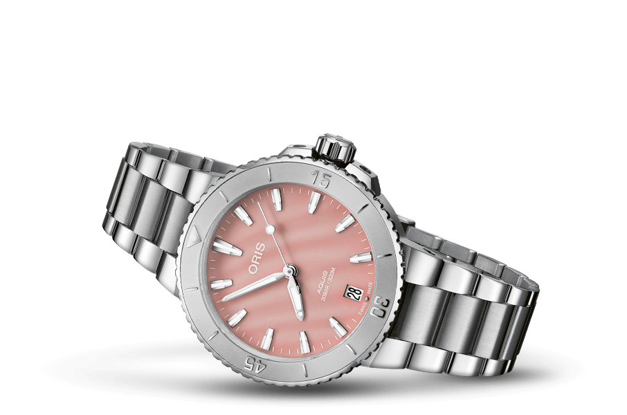 Aquis Date, Red, Stainless steel Strap