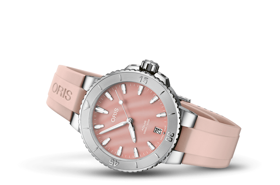 Aquis Date, Red, Rubber Strap