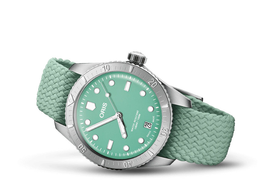 Divers Sixty-Five 'Cotton Candy', Green, Textile Strap