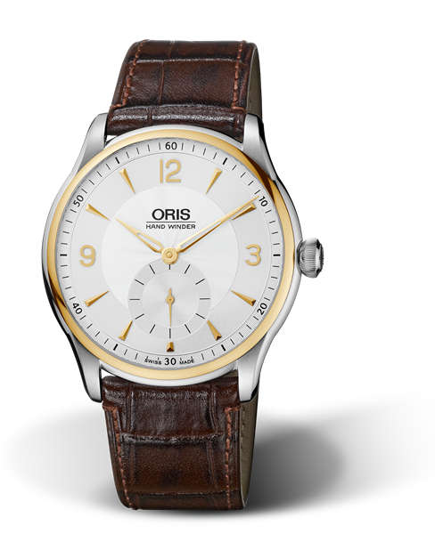 Artelier Hand Winding, Small Second, 40mm, Grey, Leather Strap, Stainless steel crown, Multi-piece stainless steel case, yellow gold PVD plated top ring
