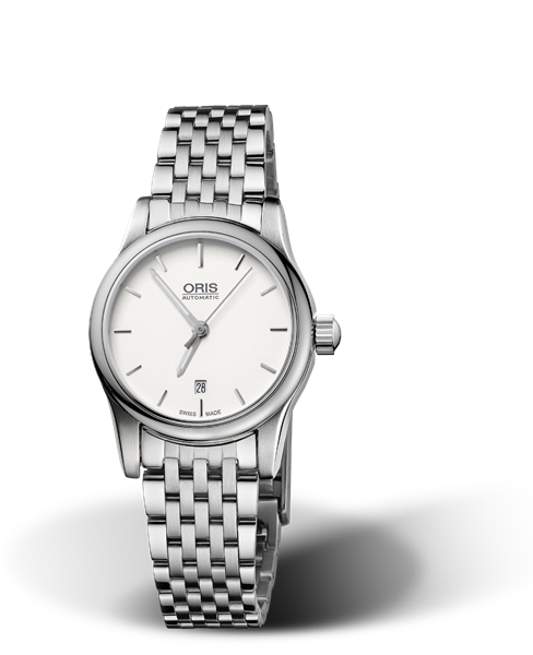 Classic Date, 28.50mm, Grey, Stainless steel Strap, Stainless steel crown, Multi-piece stainless steel case