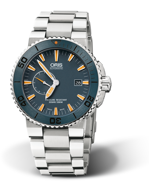 Maldives Limited Edition, 43.00 mm, Blue, Titanium Strap, Stainless steel, screw-in security crown, automatic Helium Valve, Multi-piece titanium case, ceramic minutes scale top ring