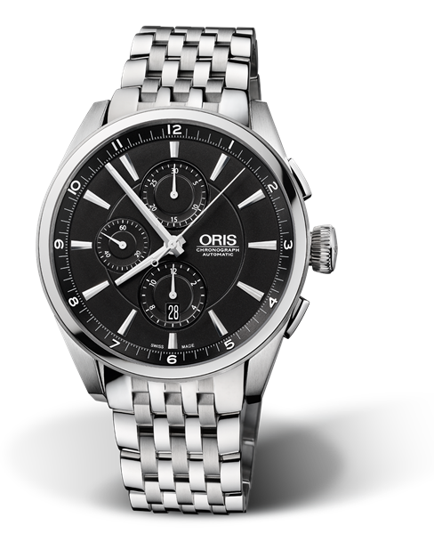 Artix Chronograph, 44mm, Black, Stainless steel Strap, Stainless steel crown and pushers, Multi-piece stainless steel case