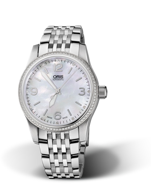 Big Crown Diamonds, 38mm, White, Stainless steel Strap, Stainless steel screw-in security crown, Multi-piece stainless steel case, set with 80 Top Wesselton G, VS 1 diamonds (0,50 ct.)