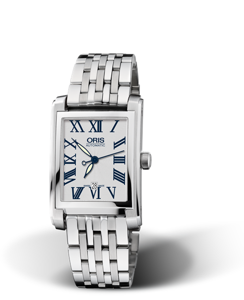 Rectangular Date, 24.50 x 38mm, Grey, Stainless steel Strap, Stainless steel crown, Multi-piece stainless steel case