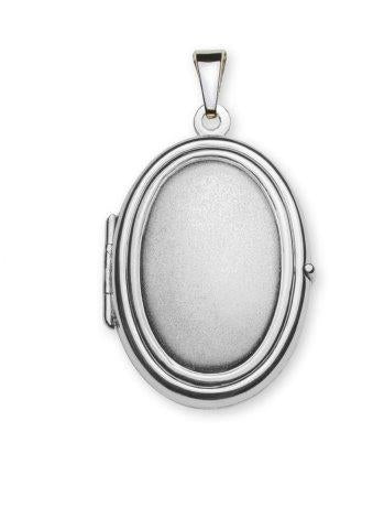 Anhänger Medaillon Foto Weissgold 750, gesandelt, oval
