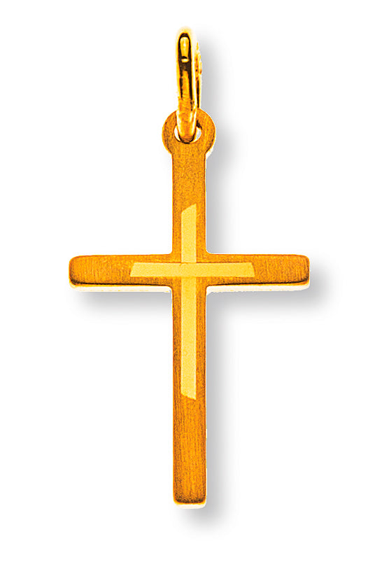 Kreuz Gelbgold 750 mit Muster H: 17 mm