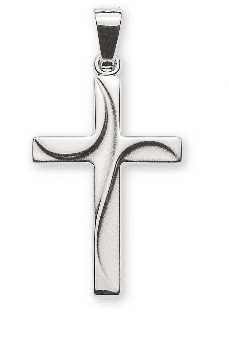 Kreuz Weissgold 750 H: 21mm poliert/gesandelt