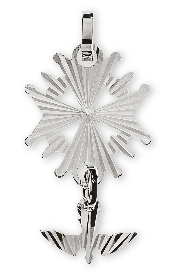 Hugenotten-Kreuz Weissgold 750 diamantiert H: 27mm