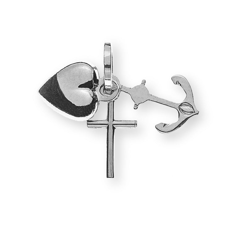 Glaube Liebe Hoffnung Weissgold 750 6x10mm