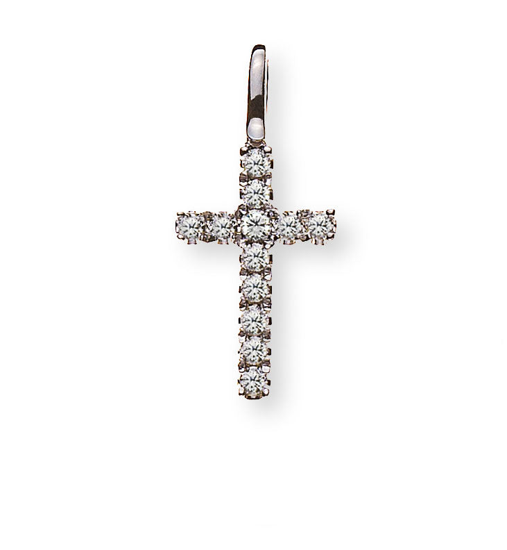 Kreuz Weissgold 750 H: 10mm 12 Brillanten H SI ct.
