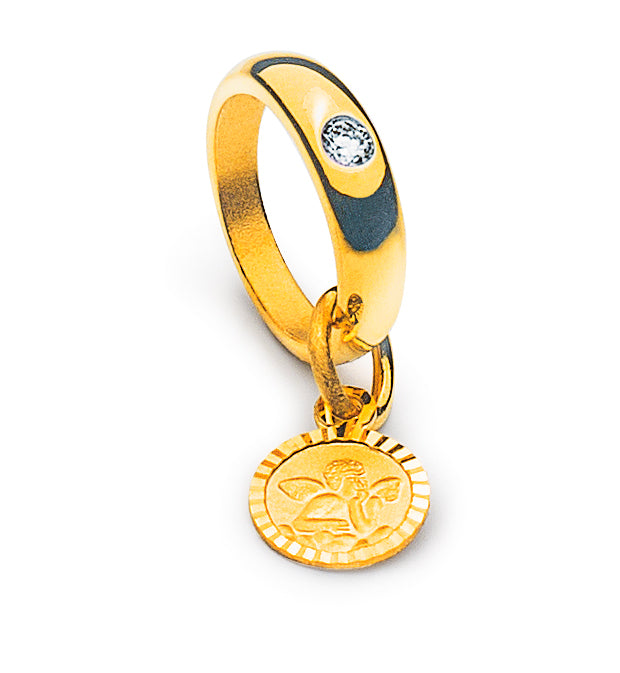 Taufring Gelbgold 750 mit Brillant H SI ct.