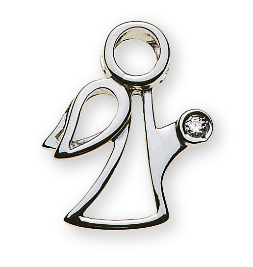 Engel Anhänger Weissgold 750 12mm mit Diamant H SI ct.