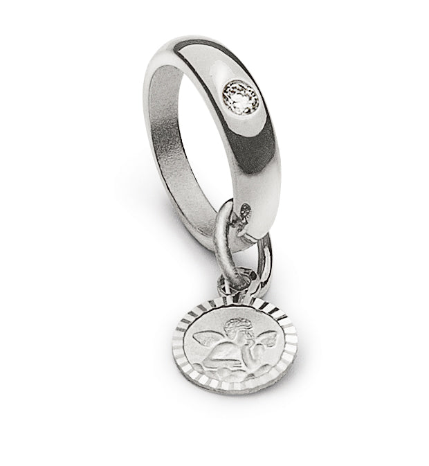 Taufring Weissgold 750 mit Brillant H SI ct.