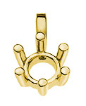 Solitär Anhänger Rohling 6-Griff Gelbgold 750 1.00ct.