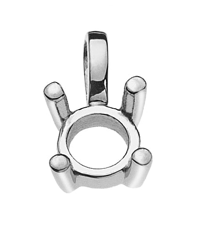 Solitär Anhänger Rohling 4-Griff Fassung Weissgold 750 0ct.