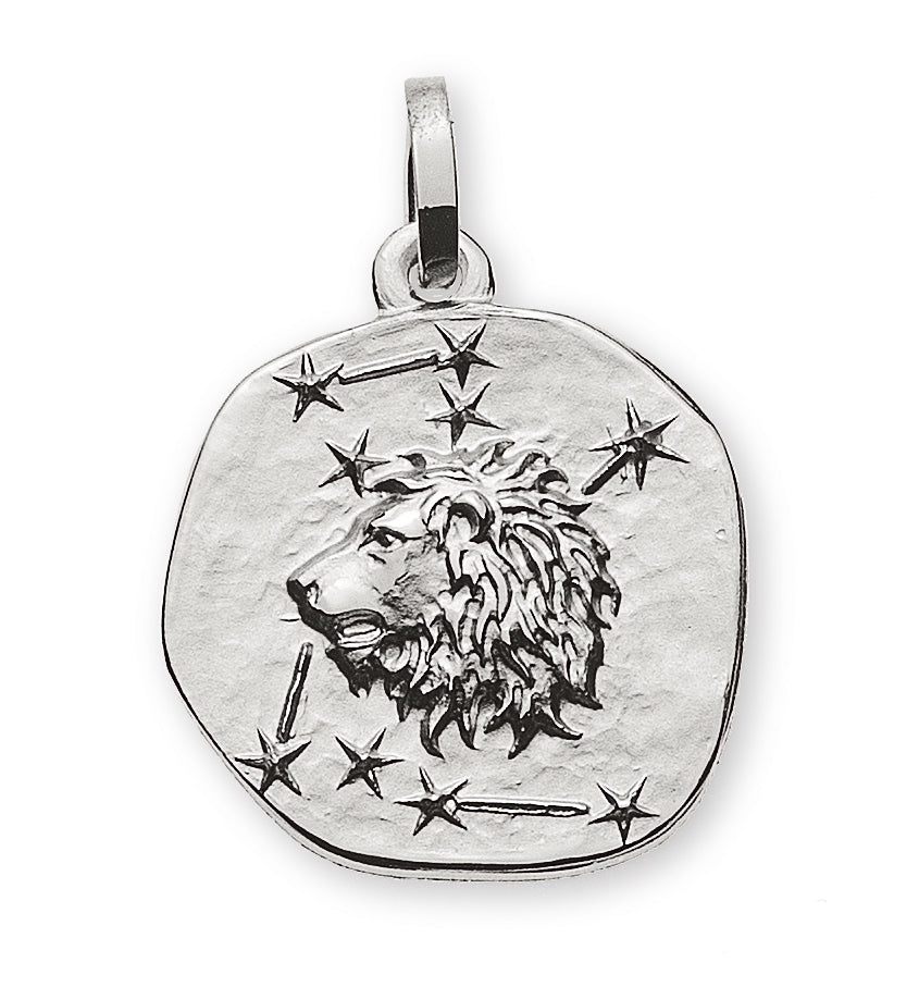 Anhänger Sternzeichen Löwe Weissgold 750 rundlich 16mm mit Sternbild