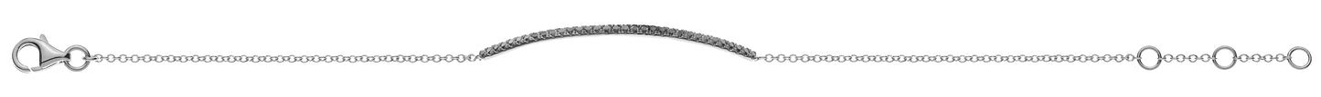 Bracelet Weissgold 750, Rundanker 33 schwarze Brillanten ct.