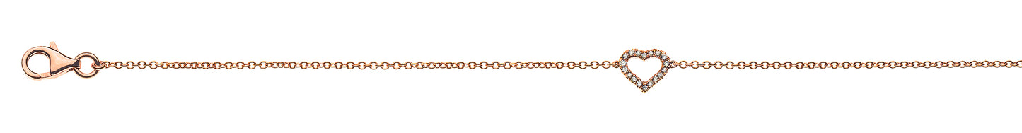 Bracelet 'Herz' Rotgold 750 mit 18 Brillanten H SI ct.
