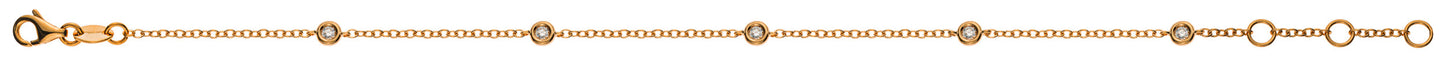 Bracelet Rotgold 750 mit 5 Brillanten H SI ct.