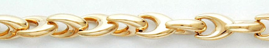 Bracelet Gelbgold 750, V-Form, halbmassiv